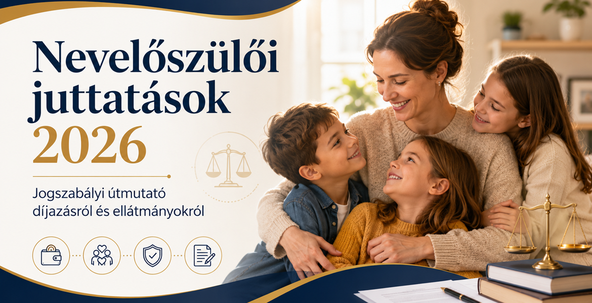 Nevelőszülői juttatások 2026 jogszabályi útmutató díjazásról, ellátmányokról és gyermek után járó támogatásokról.