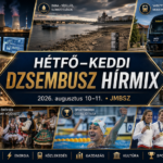 Hétfő–Keddi összevont JMBSZ Dzsembusz Hírmix 2026. augusztus 10–11-én, Angelika emlékére méltó gyászjelzéssel, paksi energiahelyzettel, Duna-vízállással, vasútfejlesztéssel, közbiztonsági hírekkel, költségvetési és gazdasági témákkal, kulturális örökséggel, valamint magyar úszó- és öttusasikerekkel.