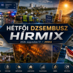 Hétfői JMBSZ Dzsembusz Hírmix 2026. augusztus 17-én, M3-as buszbalesettel, paksi dunai energiabiztonsági munkákkal, hidegfronttal, bérlakásépítéssel, M6-os autópálya-üggyel, erdőtüzekkel, vidéki és kulturális hírekkel, valamint Kós Hubert Európa-bajnoki aranyával.