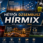 Hétfői JMBSZ Dzsembusz Hírmix 2026. augusztus 24-én, paksi energiabiztonsági hírekkel, 500 milliárdos villamosenergia-hálózati fejlesztéssel, iváncsai munkavédelmi üggyel, mesterséges intelligenciával, szakemberhiánnyal, Kossuth Rádióval, nemzetközi hírekkel és Szoboszlai Dominik sporthírével.