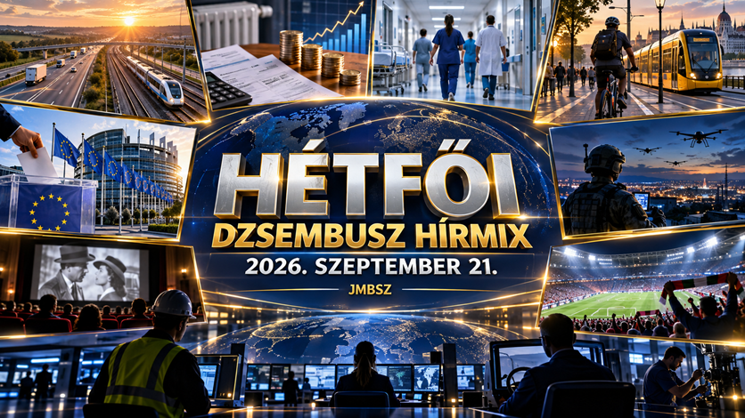 Hétfői Dzsembusz Hírmix 2026. szeptember 21. – közlekedési, gazdasági, egészségügyi, európai, biztonsági, kulturális és sporthírek.