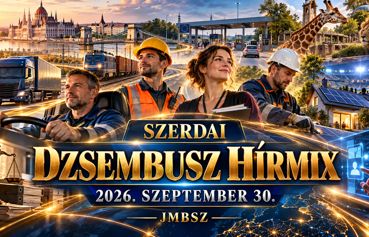 Szerdai Dzsembusz Hírmix 2026. szeptember 30. – járművezetők, vasúti és kulturális dolgozók, energia, lakhatás és közélet