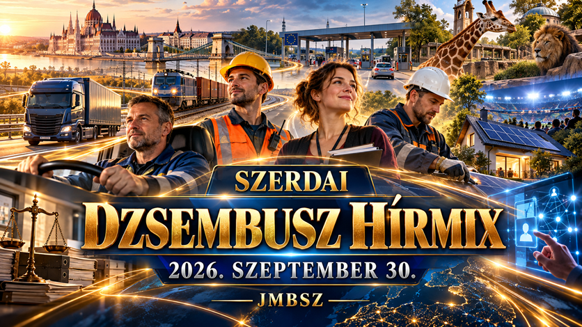 Szerdai Dzsembusz Hírmix 2026. szeptember 30. – járművezetők, vasúti és kulturális dolgozók, energia, lakhatás és közélet