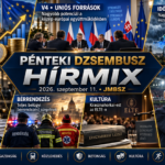 Pénteki JMBSZ Dzsembusz Hírmix 2026. szeptember 11-én euróbevezetéssel, V4-es és uniós költségvetési egyeztetésekkel, belügyi bérrendezéssel, közpénzügyi vizsgálatokkal, közösségi közlekedési fejlesztésekkel, időjárással, kultúrával és sporthírekkel.