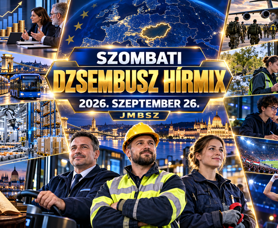 Szombati Dzsembusz Hírmix 2026. szeptember 26. – bérek, közösségi közlekedés, automatizált gyár, honvédelem, mesterséges intelligencia, kultúra és magyar sport.