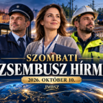 Szombati Dzsembusz Hírmix 2026. október 10. – járművezető, gyermekvédelmi szakember és vasúti műszaki dolgozó a JMBSZ napi hírösszefoglalójának borítóján